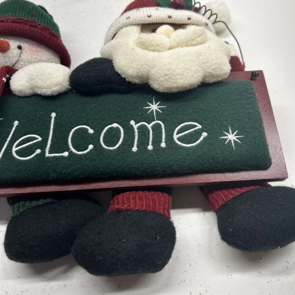 Prima Creations Santa Snowman Plush Christmas Welcome Hanging‎ Decor